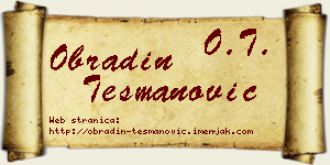 Obradin Tešmanović vizit kartica